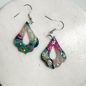Opal Galaxy | Moroccan Teardrop | Polymer Clay Earrings